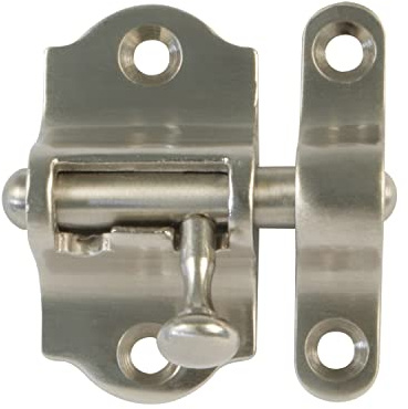 Amig - Perno di sovrapposizione per porte Mod.720-25 x 46 mm - Chiusura di sicurezza per chiusura orizzontale - In ottone con finitura cromata opaca - Include tirafondi