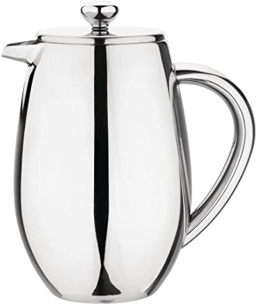 Olympia - W837 Kaffeebereiter aus Edelstahl, für 6 Tassen, doppelwandige Isolierung, spiegelnde Oberfläche, spülmaschinenfest