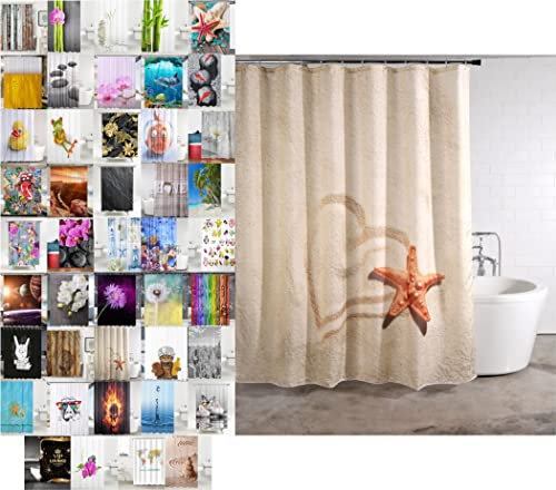 Sanilo Duschvorhang, viele schöne Duschvorhänge zur Auswahl, hochwertige Qualität, inkl. 12 Ringe, wasserdicht, Anti-Schimmel-Effekt (Sandy, 180 x 200 cm)