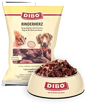 DIBO Rinderherz, 40 x 500g-Beutel, Tiefkühlfutter, gesunde, natürliche Ernährung für Hunde und Katzen, Barf Fleisch