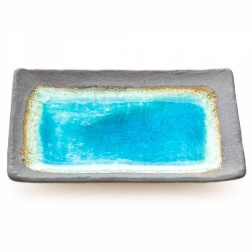 Crackleglaze Azul Placa De Cerámica Japonés De Sushi Y Otros Platos - Esmalte De Color Turquesa