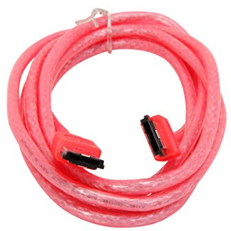 Nippon Labs Esata3-r-6-ll-rd 6-Feet SATA Externe câble Rond, Rouge