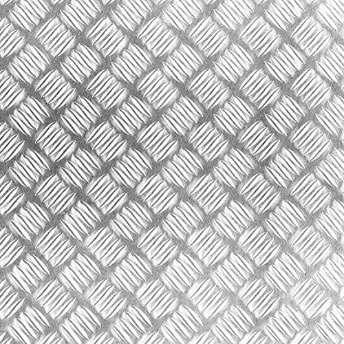 Vénilia Papier adhésif Argent Cannelé aspect industial - 45cm x 1,5m - Épaisseur 215μ, Film autocollant pour meuble et cuisine, film décoratif, papier peint, PVC sans phtalates, Fabriqué en UE