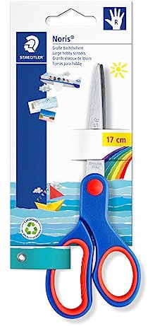 Staedtler Noris - Forbici Punta Arrotondata con Impugnatura Ergonomica, Forbici Scuola Elementare e Media con Lame Arrotondate in Acciaio, Forbice Multiuso Ideale per Casa, Ufficio, Hobby e Bricolage