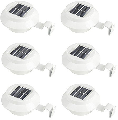 iSunMoon 6 Pack Outdoor Solar Powered LED Gutter Light Fence Roof Gutter Garden
