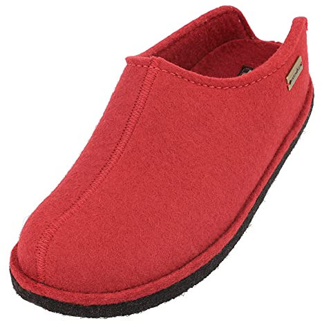 HAFLINGER Flair Smily Filzpantoffeln aus Wollfilz Hausschuh Rubin, Gr. 41