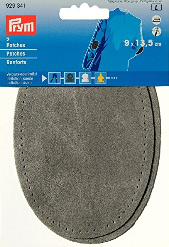 Prym 929341 Patches Velourslederimitat (bügeln) 9 x 13,5 cm hellgrau
