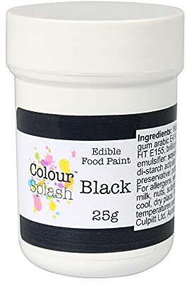 Colour Splash 25g Black Edible Food Paint | Ready To Use Straight From Pot, Matt Finish, Ideal For Sugar Paste, Marzipan & Modelling