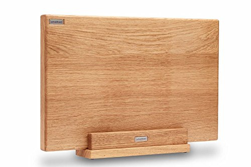Schneidboard Eiche Inkl. Halter - Großes Design Schneidebrett Aus Holz Mit Halter - Made in Germany - 45x29x3,8 cm