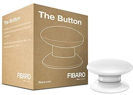 FIBARO The Button White / Z-Wave Plus Drahtlose Tragbare Schalt-Knopf, Weiß, FGPB-101-1