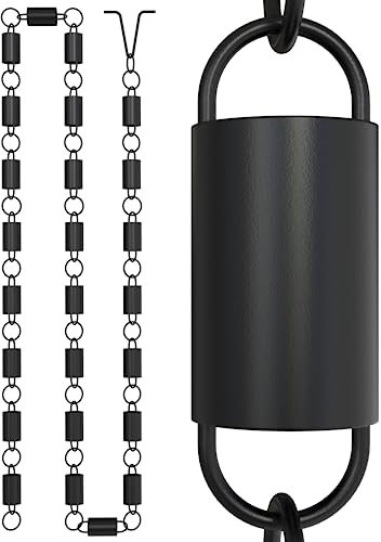 Rain Chains Direct, Wasserablaufkette, langlebiges, schwarzes, pulverbeschichtetes Aluminium, Premium-Wasserablaufkette für Dachrinnen, 2,5 m