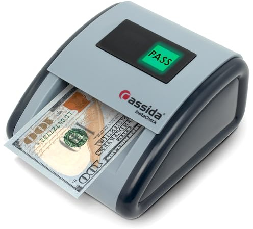 Cassida InstaCheck Small Footprint, Easy to Read Automatic Counterfeit Detector with Infrared, Magnetic and Ultraviolet Sensors, Compact and Lightweight Grey 11-3/4 x 9-1/2