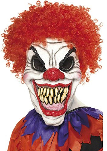 NET TOYS Horrorclown Maske Böser Clown Gesichtsmaske Gruselclown Halloweenmaske Killerclown Vollmaske Clownkostüm Accessoire Clownmaske Clownsmaske