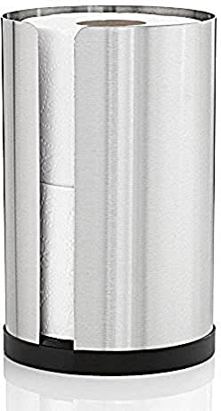 blomus -NEXIO- WC-Rollenhalter aus mattiertem Edelstahl, exklusiver Toilettenpapierhalter mit Platz für bis zu 2 Rollen, modernes Badaccessoire (H / B / T: 22 x 13,5 x 13,5 cm, Edelstahl, 68410)