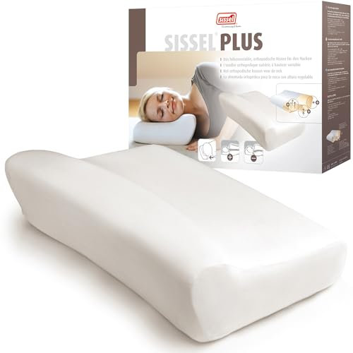 Sissel® Classic Plus Nackenkissen | Orthopädisch, höhenverstellbar, ergonomisch | Ventilationssystem, Polyurethanschaum | Ideal für Rücken- & Nackenschmerzen | Hautfreundlicher Bezug | 47x33x11/14 cm