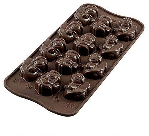 silikomart | SCG27 Silikonform für CHOCO ANGELS Pralinen, Antihaft, 12 Pralinen, 1er Pack Form für Süßigkeiten, Easy Choc, 35 x 30 mm, h 16 mm, Made in Italy