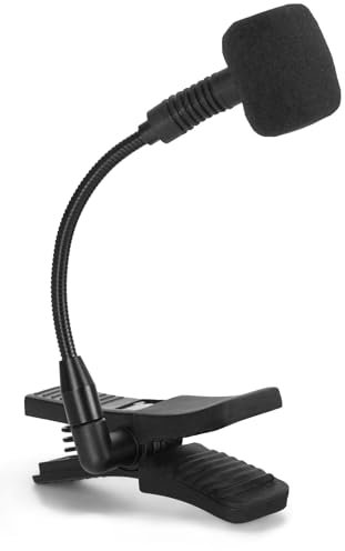 Pronomic IM-10 Bläsermikrofon (Clip-Kondensatormikrofon, für Blasinstrumente, Schwanenhals, inkl. Phantomspeiseadapter und Windschutz)