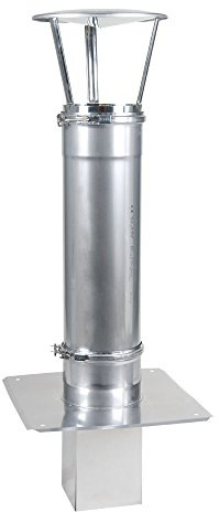 Schornsteinverlängerung, 180 mm, Höhe 1,04 m, Fuß 130x180, mit Regenhut