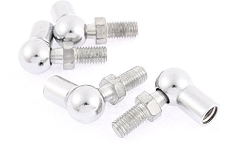 sourcing map 4stk. Gelenkkopfkugellager mit Bolzen, Recht-Hand Innengewinde M10x1,5mm und Recht-Hand Außengewinde M10x1,5mm, L-Form Kugelpfanne Endfitting