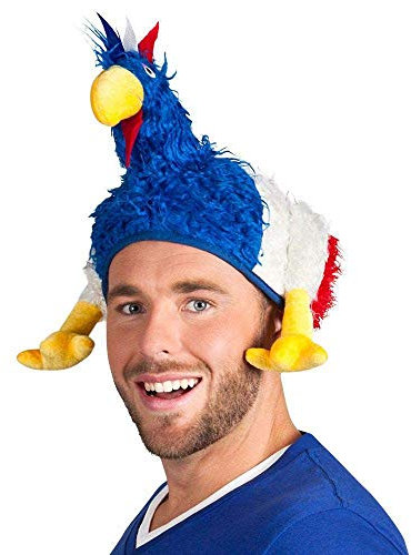 Boland 62021 - Chapeau Poule Tricolore, Bleu-Blanc-Rouge, Fan, Couvre-chef, France, Accessoire carnaval, Fête à thème, Fête à thème