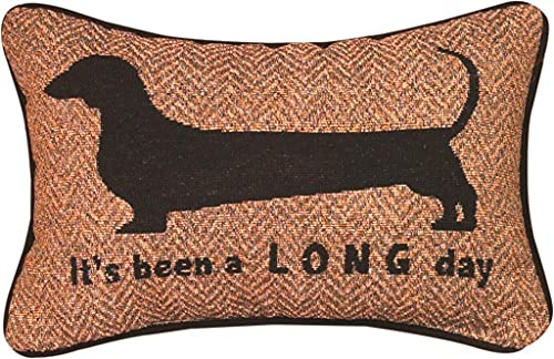 Manual 12.5 x 8.5-Inch Decorative Embroidered Word Pillow, It's Been a Long Day