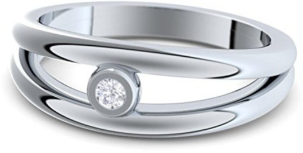 Verlobungsringe Silber 925 Damen *Glamourise* von Amoonic mit Zirkonia *Gratis Etui* Verlobungsring mit Stein Solitär Heiratsantrag Ring Antragsring Echtschmuck Verlobung AM141SS925ZIFA50