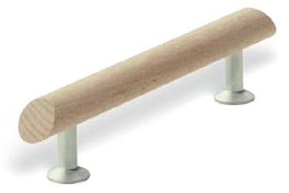SIRO Möbelgriff Kirchheim, Schlicht, Holz - Druckguss buche roh chrom matt, 169 mm x 31 mm x 14 mm, LA 128 mm, S355-169HZ17ZN2