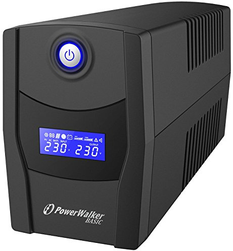 PowerWalker UPS VI Series 1000VA/600W Compact Battery backup solution with 3 x UK Outlets, built-in AVR, HID Supported, Cold (DC) Start Function (LCD Screen)