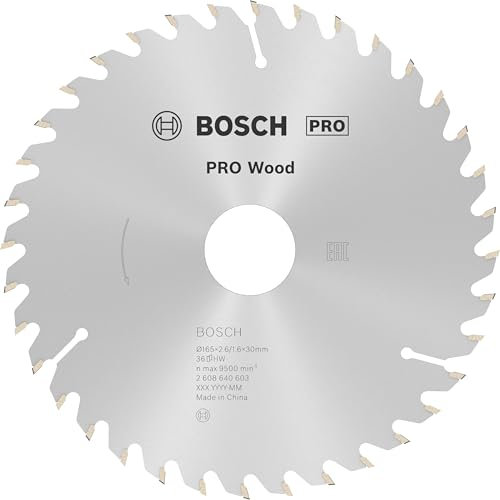 Bosch Professional Kreissägeblatt Optiline Wood (für Holz, 165 x 30 x 2,6 mm, 36 Zähne, Zubehör Kreissäge), grau, Ø 165 mm