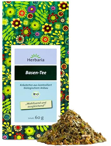 Herbaria Basen-Tee bio 60g – lose Bio-Kräuterteemischung – Bio-Kräutertee lose – natürliche Zutaten für natürlichen Teegenuss – ausgleichender Bio-Basentee für Säure-Basen-Balance