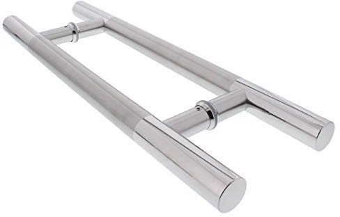 ToniTec Stoßgriff Set Paar Stoßgriffpaar Glastür 500mm 300mm Edelstahl satiniert