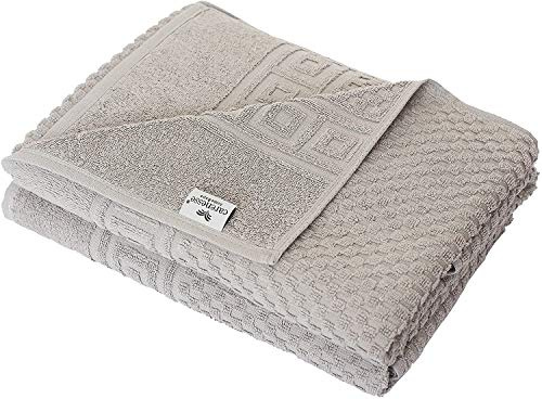 Carenesse 2er Duschtücher Set 70 x 140 cm 100% Baumwolle Waffelmuster weiß | Premium Hotelqualität, Öko-Tex 100, Waffelmuster & Bordüre, Frottee fusselfrei saugstark weich kochfest 60 Grad