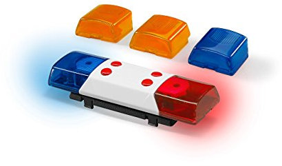 bruder 02802 - Zubehör Light & Sound Modul mit 4 Funktionen, Batterien, Adapter - 1:16 Motorengeräusch, Polizei Sirene, Feuerwehr, Rettungsdienst, LKW, Abschlepper, Sprinter, Müllabfuhr, Schneeräumer