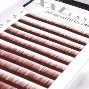 Augenbrauen Wimpern, gerade, ohne Curl, zum Stylen, Verlängern und Verdichten von Augenbrauen, Augenbrauen-Rekonstruktion, eine Box mit 3 verschiedenen Längen - braun