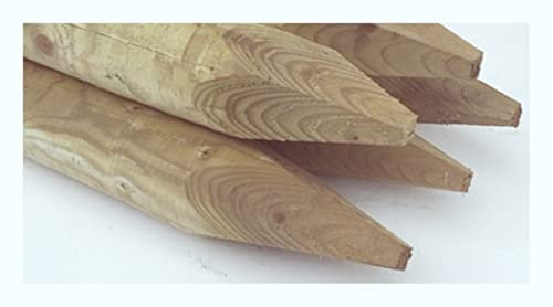 F&G Supplies Round Fence Posts | 1.8m (6ft) x 75mm | 5 Pack | Pressure Treated Wooden Stakes