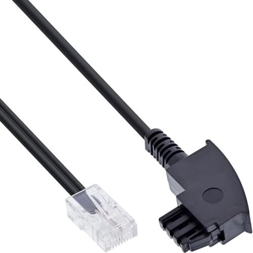 InLine 18520 TAE-F Kabel für DSL-Router, TAE-F Stecker an RJ45 8P2C, 20m, schwarz