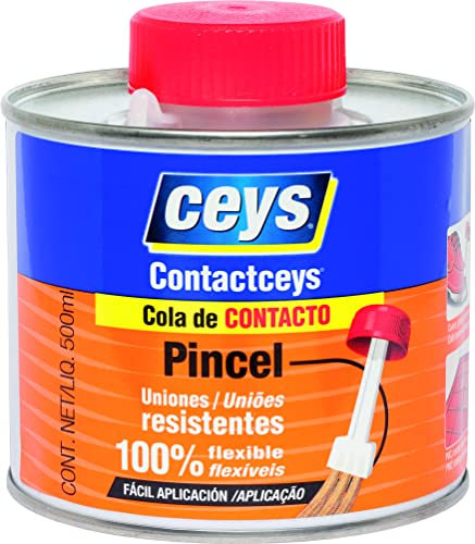 Ceys - Cola Contacto - Contacceys - Uniones Flexibles y Resistentes - Pincel - 500 ML