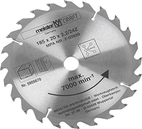 Meister 5905670 - Lama per sega Ø 185 x Ø 20 x 2,2 mm, 24 denti