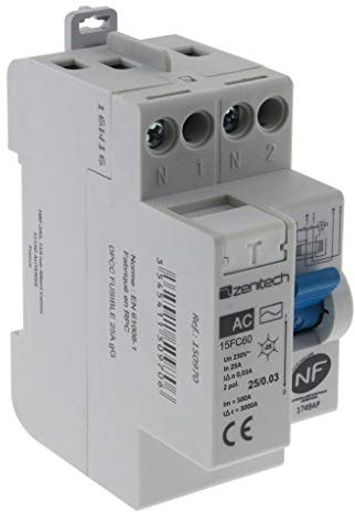 Interrupteur différentiel 25/2 30mA Type AC NF - Zenitech