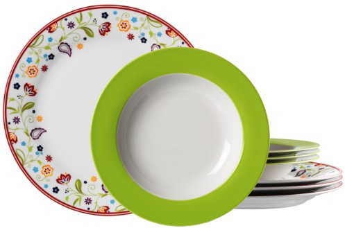 Ritzenhoff & Breker Tafelservice Doppio Shanti, 8-teilig, Porzellangeschirr, Grün