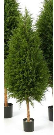 artplants.de Künstlicher Edel Zeder im Zementtopf, 150cm | Künstliche Zypresse - Konifere künstlich