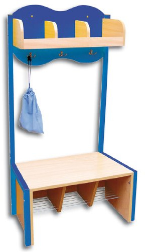 Garderobe Wolke - 3 Fächer und Sitzbank blau