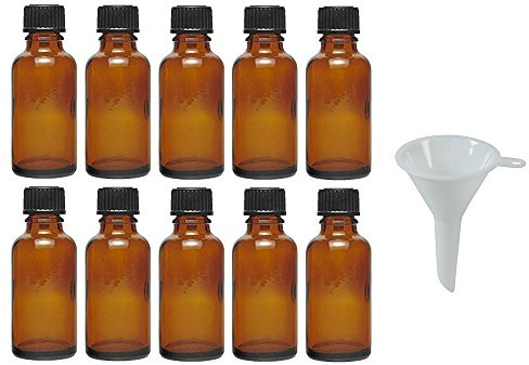 10 Tropfflaschen/Apothekerflaschen in Braunglas 30 ml inkl. Tropfeinsatz