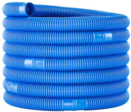 poolomio® Poolschlauch 32mm / 6,6 m - flexibler Schwimmbadschlauch für Poolpumpe & Poolsauger – UV- & Chlorbeständiger Spiralschlauch – Hochwertiger Druck- & Saugschlauch als Poolzubehör, Blau