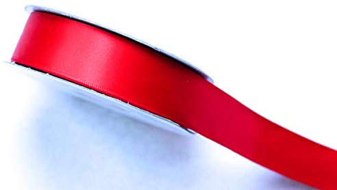 CaPiSo 25m doppelseitiges Satinband Premium-Qualität Schleifenband Satin Dekoband Geschenkband beidseitig (Rot, 25mm)