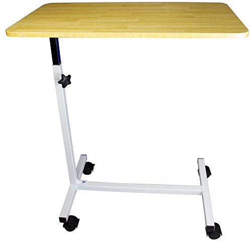 Mobiclinic, Multifunktions beistelltisch, Mobiler betttisch, Holz, Bett, Höhenverstellbarer und schwenkbarer rolltisch, Leichtgewicht, Kleiner klappbarer Tisch