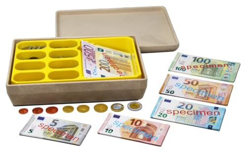WISSNER® Euro Play Money Case (290 Pieces) – Educational Money for Children