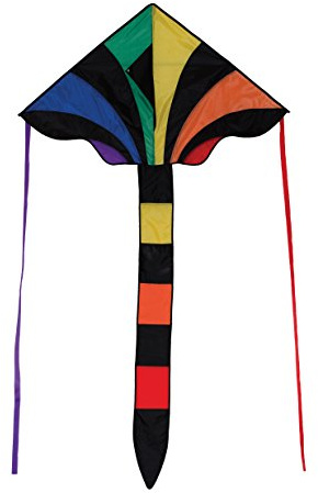 In the Breeze 2903 Rainbow Sparkler 46 Inch Fly-Hi Delta Kite-Single Line