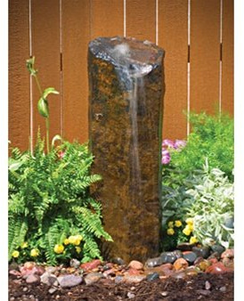 Aquascape Mongolian Basalt Water Fountain Column, 24-inch Height, Unique Natural Stone | 58038
