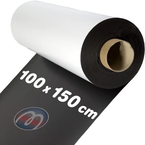 Magnetfolie weiß matt beschichtet 0,8mm x 1m x 1,5m - flexible magnetische Folie, in Digitaldruck bedruckbar, haftet auf allen metallischen Oberflächen